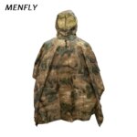 MENFLY ATFG Moss Camouflage Tactical Waterproof Rain Jacket for Hunting Men's Military Camo Raincoat for Women Atacs Fg Poncho