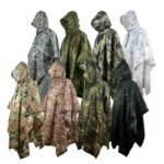 Camouflage Folding Raincoat for Hiking Portable Tactics Poncho Men Waterproof Tourism Packable Rain Jacket Cover Army RainWear