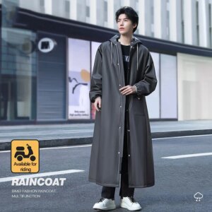 New Men's Raincoat Long Full MTB Road Bicycle Single Ride EVA Body Waterproof Raincoat Lengthen Brim Fashion Raincoat