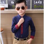 Boys Blouses Long Sleeved Shirts England Style Outerwear Kids Necktie Jacket 2024 Spring Autumn 2 To 10Yrs Children's Clothing