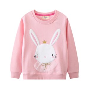 Jumping Meters 2-7T Girls Boys Sweatshirts for Winter Spring Toddler Cotton Bunny Hooded Tops Fashion Sport Children Shirt