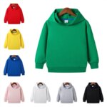 100% Cotton Boys Sweatshirts 2025 Spring Fall New Solid Color Girls Hooded Sweatshirt Children Blank Tops Name Custom Hoodies