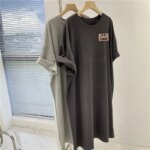 Women's New Short Sleeved Dress Korean Casual Oversized Loose Round Neck Dress
