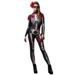 Rose Skeleton Adult Kids Scary Costume Halloween Dress Cosplay Sexy Jumpsuit Carnival Party Baby Girl Rompers Day of The Dead