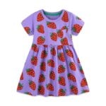 Jumping Meters 2-7T New Arrival Striped Birds Girls Dresses  Summer Short Sleeve Animals Applique Fashion Children Clothes