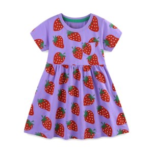 Jumping Meters 2-7T New Arrival Striped Birds Girls Dresses  Summer Short Sleeve Animals Applique Fashion Children Clothes