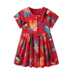 Jumping Meters 3-8T Cotton Birds Summer Princess Girls Dresses Party Birthday Frocks Children's Costume Baby Dresses