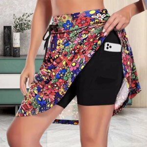 Girls' Summer Skirts Fake Two Girls' Underpants Skirts Running Outdoors Sport Skirt Pockets Fitness Casual Shorts 2025