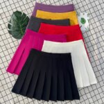 Women's Skirt Summer Clothes Pink Korean Style Preppy School Uniform For Girls Black Pleated Mini Tennis Skirts With Shorts