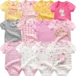 Baby Girl Jumpsuit 6Pcs/Lot Body Suit Spring Summer Toddler Boys Romper Cartoon Newborn Outfits Infant Clothes Set Cotton