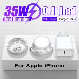 Original 35W PD Magnetic Wireless Charger For Apple iPhone 16 15 Pro Max 14 13 12 11 Fast Charging 7 8 Plus X XS XR Phone Cable