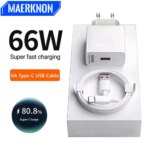 66W USB Phone Charger Fast Charging EU/US Plug Wall Charger 6A Type C Cable For Huawei Mate 40 50 60 Honor Quick Charger Adapter