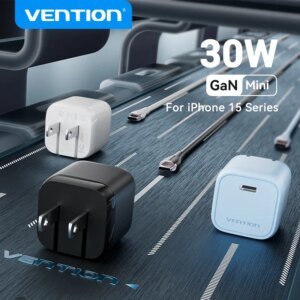 Vention 30W GaN Charger for iPhone 14 13 12 Pro Max USB Type C Charger for iPad Pro Xiaomi Huawei Samsung Fast Phone PD Charger