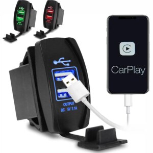 Quick Fast Charge 3.1A Dual Port USB Phone Charger on Car Motorcycle Truck Boat Charger Adapter for iPhone XR 11 Samsung