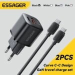 Essager 20W GaN USB Type C Charger PD Fast Charging For iPhone 15 14 13 12 Pro Max PD3.0 QC3.0 Type C Mini Mobile Phone Charger
