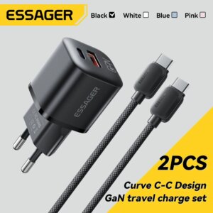 Essager 20W GaN USB Type C Charger PD Fast Charging For iPhone 15 14 13 12 Pro Max PD3.0 QC3.0 Type C Mini Mobile Phone Charger