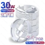 USB C For iPhone 14 13 12 11 Pro Max Mini 6 7 8 Plus XS X XR SE iPad 20W Phone Data Sync Fast Charging Wire Cord 1M 2M