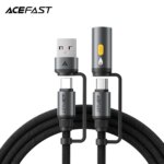 ACEFAST J6 Multi Function Cable with Electric Lighter 60W USB C to C Fast Charging Braided Wired Charging Cord For iPhone 15/16