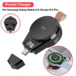 Portable Type C Magnetic Charger Travel Cordless Wireless Charger Charging Dock for Samsung Galaxy Watch 6 Classic 5 Pro /4/3