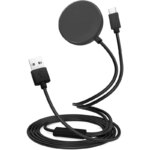2 in 1 Wireless Charger for Samsung Galaxy Watch Ultra/7/6/5/4/Fe/3 Active 2 USB A to USB C Fast Charging Cable for Galaxy S24