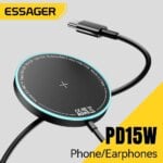Essager 15W Magnetic Wireless Charger For iPhone 16 15 14 Earphones Magnet Induction Charger for Macsafe Wireless Charging Pad