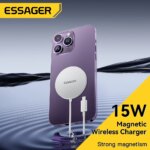 Essager Magnetic Qi Wireless Charger 15W With Cable For iPhone 14 13 12 Pro Max Fast Wireless Charging For Samsung Xiaomi Huawei