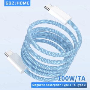 USB C To C 100W Magnetic Fast Charger Cable for iPhone 15 Xiaomi USB A To Type C Data Charging Wire for MacBook Samsung