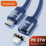 Toocki PD 27W Magetic Cable for iPhone 14 13 12 11 Pro Max XR XS 8 7 Type C to Lighting Fast Charging Cable Data Wire for iPhone
