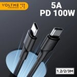 VOLTME 100W USB Type C To USB C Cable For Macbook iPad Samsung Xiaomi PD Fast Charging Charger Cord 5A E-Marker Chip Fast USB C
