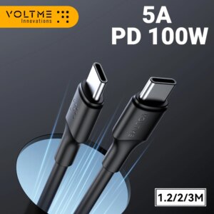 VOLTME 100W USB Type C To USB C Cable For Macbook iPad Samsung Xiaomi PD Fast Charging Charger Cord 5A E-Marker Chip Fast USB C