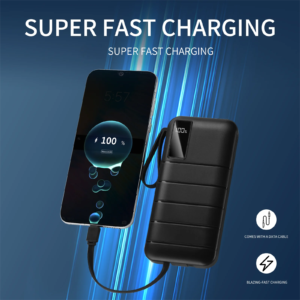 Portable 10000Mah Mobile Power Supply 22.5W Max, Input Micro Type-C Two-Way Charging, Usb-A Output, Built-In Cable, Suitable for Samsung Series, Android, Vivo, Xiaomi Redmi Oppo, Other Most Digital Products on the Market