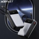 ACEFAST 20000mAh LED Digital Display Power Bank PD65W Quick Charging For iPhone 16/15 Pro Max Portable Battery with Type C Cable
