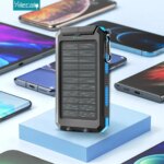 Xilecaly Waterproof Power Bank 20000Mah Dual USB Travel Outdoor Mobile Phone Charger Solar Powerbanks For Camping For iphone 16