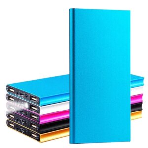 20000mAh Power Bank Portable Ultra Thin Slim Polymer Phone Charger Powerbank Double USB With LED Light for Smart Mobile Phones