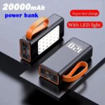 20000mAh Portable Power Bank  120W Fast Charging Powerbank External Battery for IPhone Xiaomi Laptop LED Flashlight Camping New