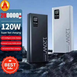 200000mAh 120W High Capacity Power Bank Super Fast Charging Power Bank Portable Battery Charger For iPhone Samsung Huawei