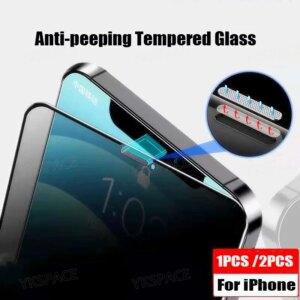 2Pcs Dust Filter Privacy Tempered Glass for iPhone X XR XS 11 12 13 mini 14 15 16E 16 Pro Max 7 8 Plus Anti Spy Screen Protector