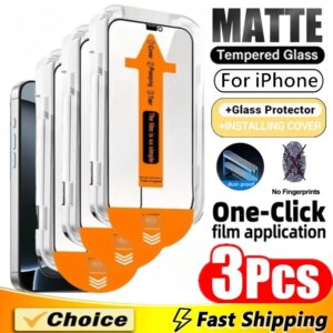 3Pcs Oleophobic Coating Dust free Installation Screen Protector For iPhone 15 14 12 11 13 16 Pro Max XR X XS 16 Plus Matte Glass