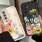Anime SpongeBobs Silicone Case for Samsung Galaxy A55 A35 A25 A15 A05 A05S 5G A24 A13 A23 A12 A22 A32 A52 A52S A71 A72 A51 4G