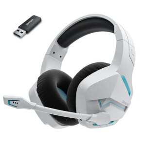 BINNUNE BW01 Wireless Gaming Headset with Mic for PC PS4 PS5 2.4G Bluetooth USB Gamer Headphones with Mic for Laptop Computer