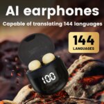 AI Earphone Bass Sleep Earbuds Wireless Bluetooth Headset HD Call Wireless Headphones Business Office Travel Shopping Translate
