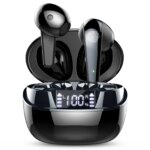 Wireless Earbuds, Bluetooth 5.3 Headphones In Ear with Dual Mic, 35H Wireless Earphones Sport with ENC Noise Canceling Mic.