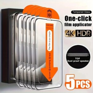 5 Pack Ultra HD Tempered Glass Screen Protector For iPhone 15 Pro Max 16 Pro 16 16e 14 13 12 11 Plus Mini XS XR X Full Coverage