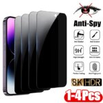 1-4Pcs Anti-spy Tempered Glass for IPhone 15 14 13 12 11 Pro Max Full Cover Privacy Screen Protector For iPhone 13 14 15 Glass