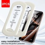 2PCS HD Tempered Glass Dust Free Install Box Protector For IPhone 16 15 14 13 12 11 Plus ProMax X XS XsMax XR Anti Peeping Film