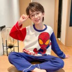 Loungewear Spiderman Boy Children's Pajamas Sets for Children Men's Boy's Pajama Sleepwear Robe Clothing Mother Kids