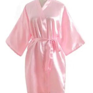 Hot Women Short Silk Bridesmaid Bride Robe Sexy Satin Wedding Kimono Robes Sleepwear Nightgown Dress Woman Bathrobe Pajamas Pink