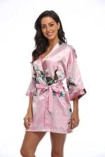 2015 Silk Kimono Robe Bathrobe Women Satin Robe Robe Longue Femme For Women Night Sexy Robes Night Grow For Bridesmaid Summer