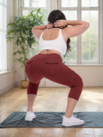 Squat Proof Gym Leggings Woman High Impact Yoga Cropped Pants Fitness Butt Lifting Tummy Control Workout Tights with Pockets