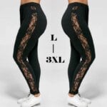 3XL XXL Plus Size Lace High Waist Fitness Leggings Women Holllow Out Yoga Pants Gym Workout Sports Trousers